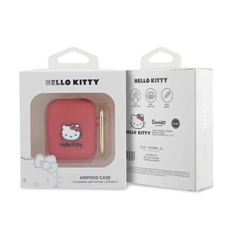 Hello Kitty Silicone 3D Kitty Head - Case for AirPods 1/2 gen (fuchsia) 3