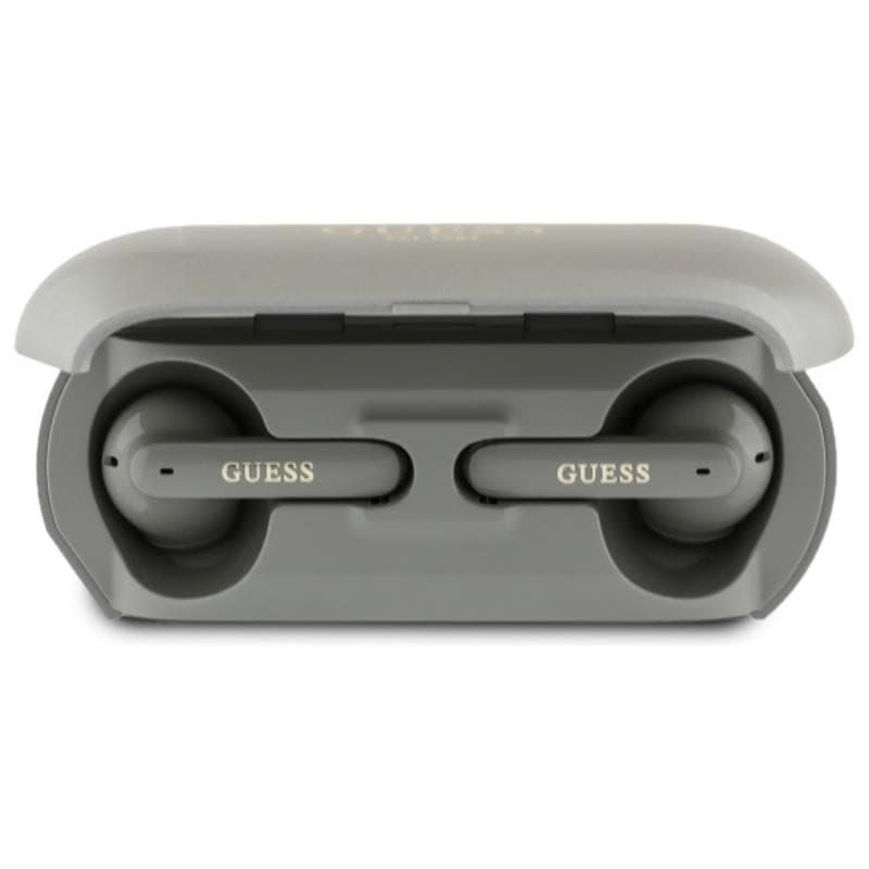 Guess Elongated Metallic Printed Logo - Bluetooth TWS Earbuds + Charging Case (Gray) 3