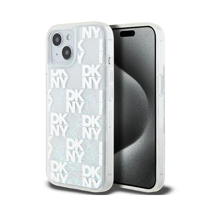 DKNY Liquid Glitter Multilogo - Case iPhone 15 / 14 / 13 (white) 1