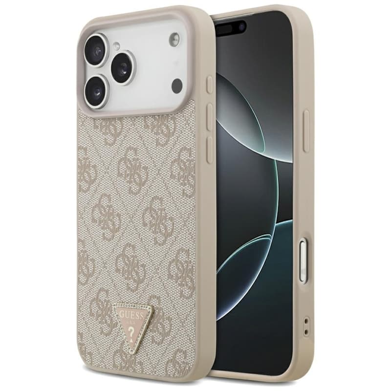 Guess Leather 4G Triangle Strass MagSafe - Case iPhone 17 Pro Max (pink) 1