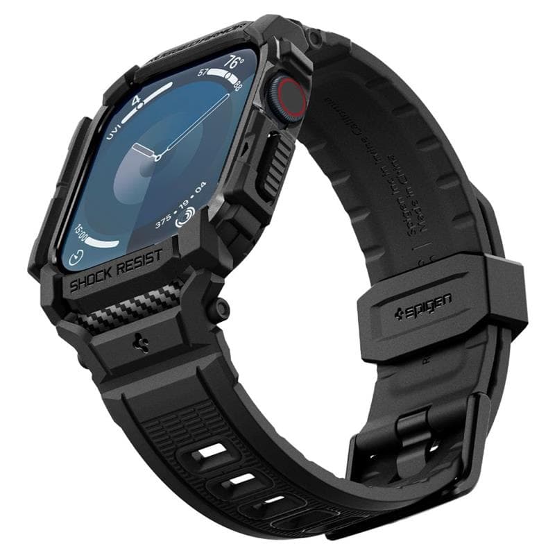 Spigen Rugged Armor Pro - Band with Case for Apple Watch 10 42 mm (Matte Black) 6