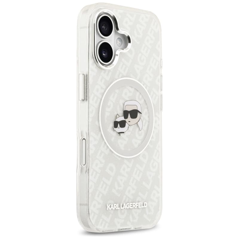 Karl Lagerfeld IML Glitter Karl & Choupette Heads Logo MagSafe - Case for iPhone 17 (gray) 4