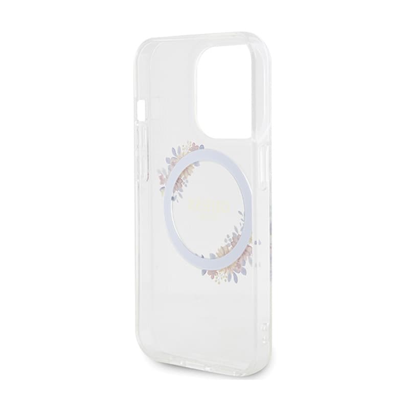 Guess IML Flowers Wreath MagSafe - Case iPhone 15 Pro (Clear) 7
