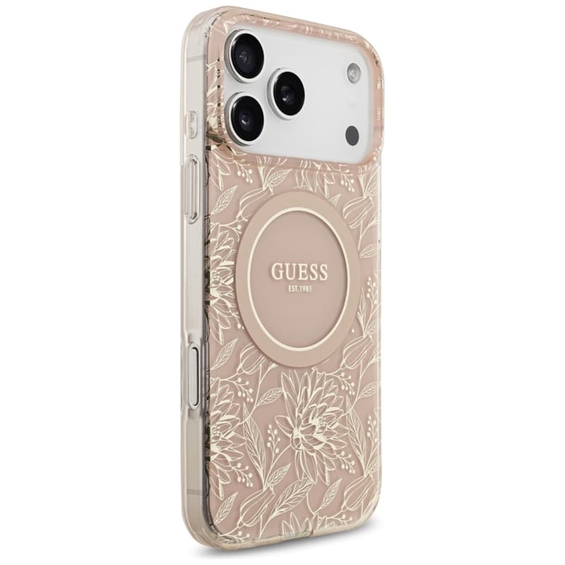 Guess IML Flowers Electro Pearl Strap MagSafe - Case iPhone 17 Pro Max (pink) 4
