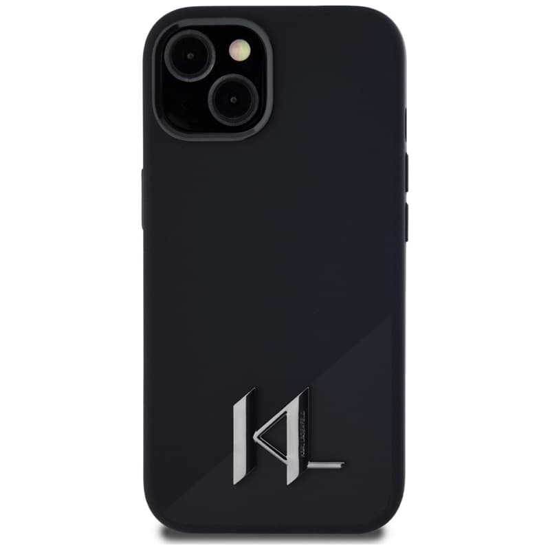Karl Lagerfeld Silicone Shadow Metal Initial MagSafe - Case for iPhone 15 (black) 3