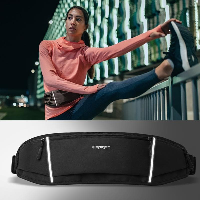 Spigen A710 Dynamic Shield Waist Bag - Sports Waist Bag / Belt Bag for Smartphone up to 6.9" (Black) 7