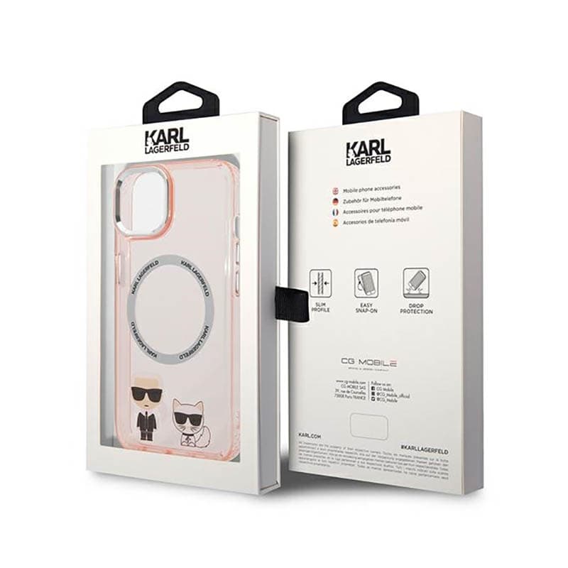 Karl Lagerfeld Karl&Choupette Aluminium MagSafe - Case for iPhone 14 Plus (Pink) 8