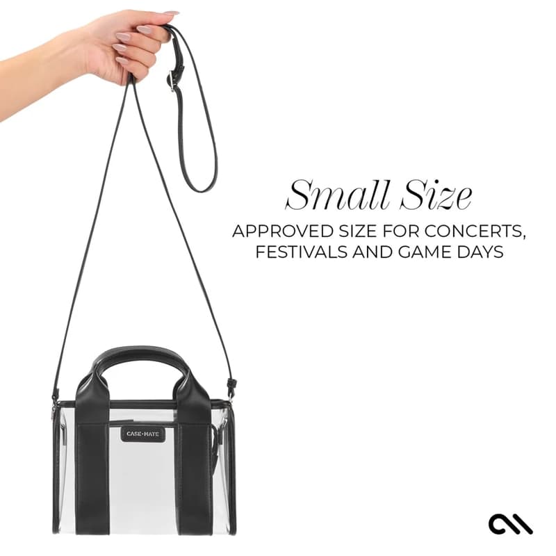 Case-Mate Micro Tote Bag - Waterproof Shoulder Bag (Midnight Black/Clear) 2