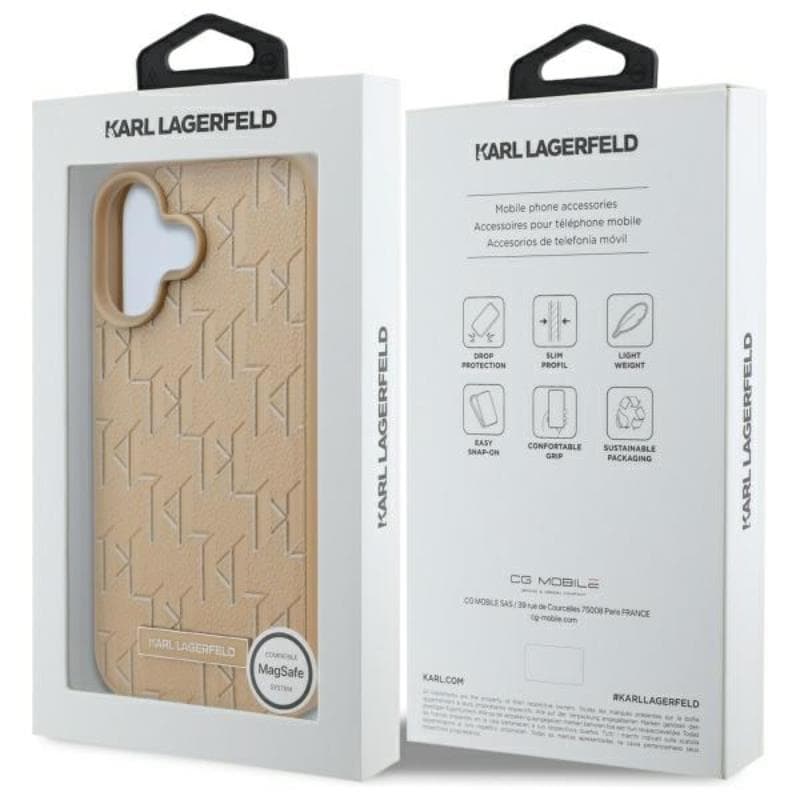 Karl Lagerfeld Hot Stamp MagSafe - Case for iPhone 16 (beige) 8