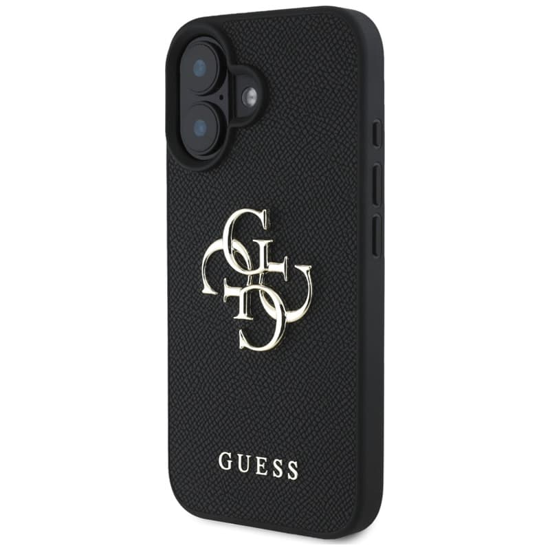 Guess Grained Big 4G Logo Small Classic Logo - Case for iPhone 16 (black) 2