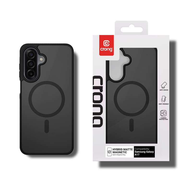 Crong Hybrid Matte Magnetic - MagSafe Case Samsung Galaxy A17 (Black) 6