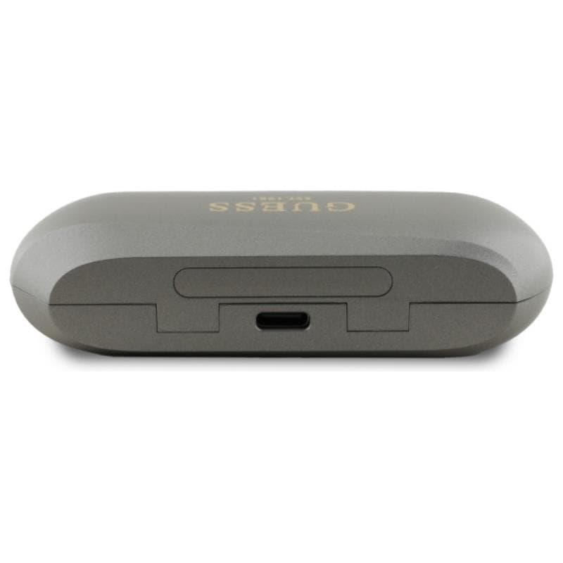 Guess Elongated Metallic Printed Logo - Bluetooth TWS Earbuds + Charging Case (Gray) 4