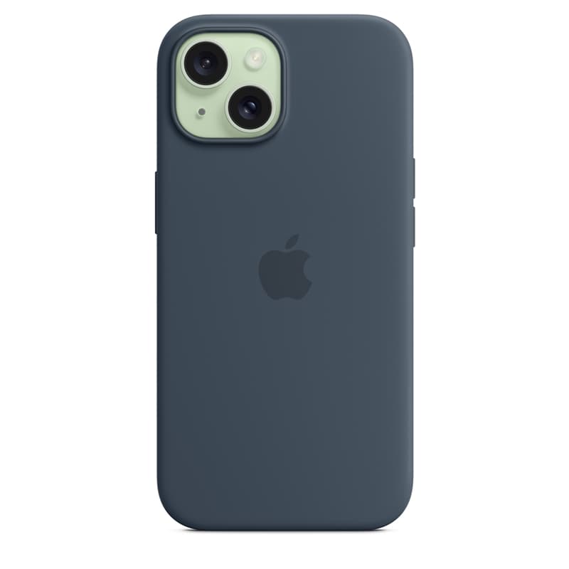 Apple Silicone Case – Silicone Case with MagSafe for iPhone 15 (Storm Blue) 4
