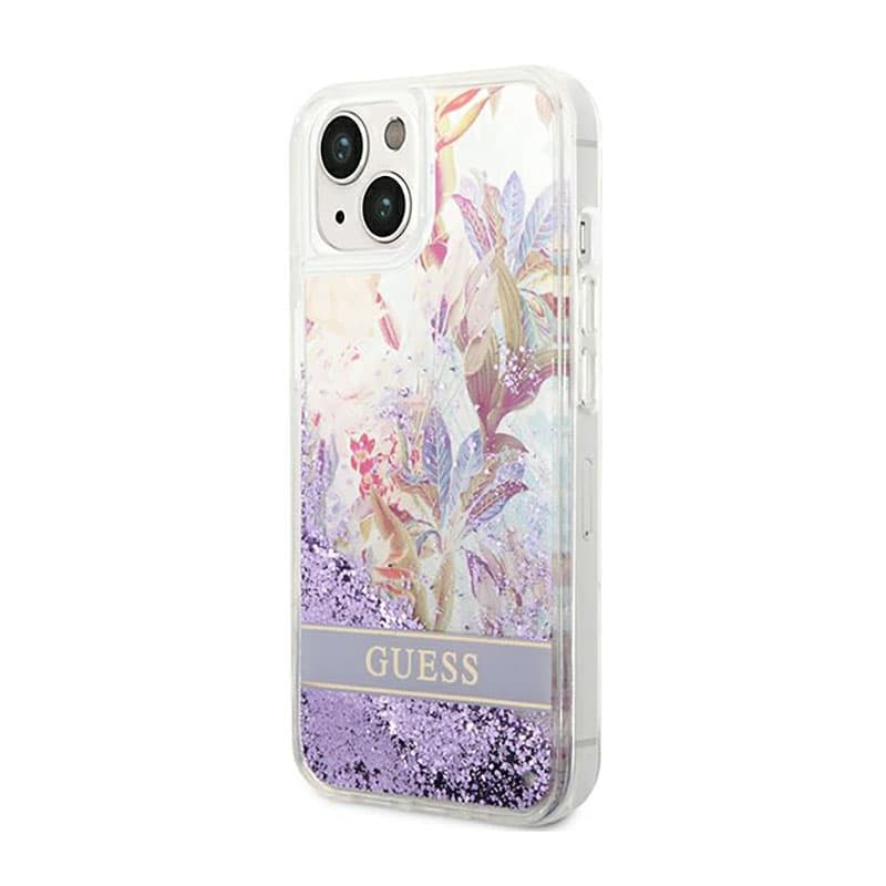 Guess Liquid Glitter Flower - Case for iPhone 14 Plus (Purple) 2
