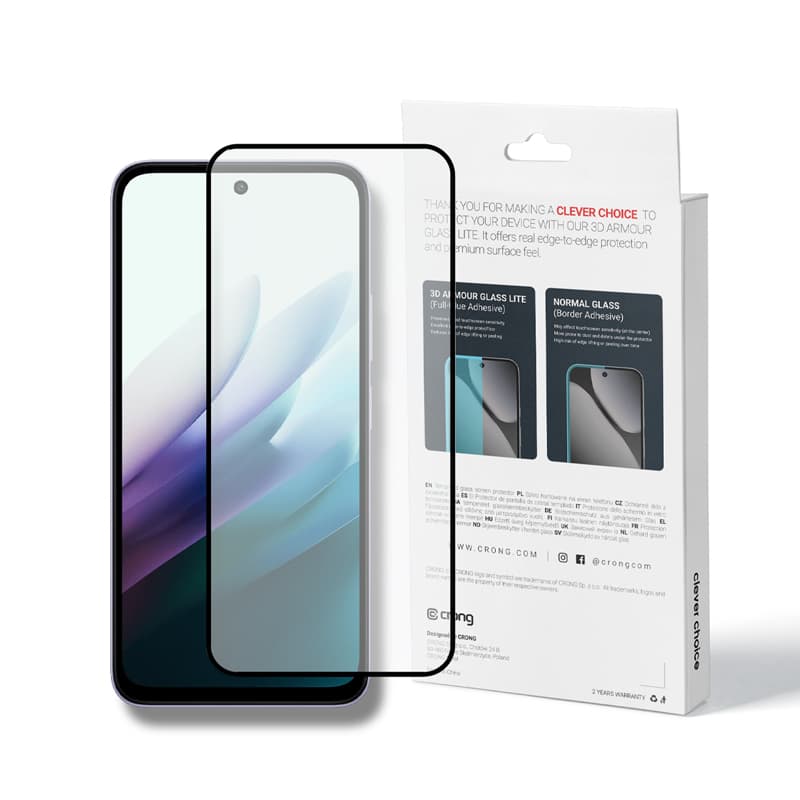 Crong 3D Armour Glass Lite - Full Glue Tempered Glass for Xiaomi Redmi 15 5G 1