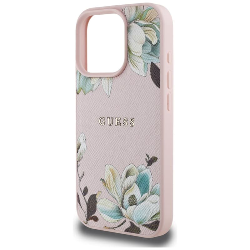 Guess Grained Printed Flower Pattern MagSafe - Case for iPhone 16 Pro Max (pink) 6