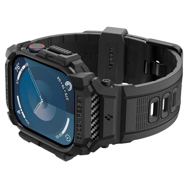 Spigen Rugged Armor Pro - Band with Case for Apple Watch 10 42 mm (Matte Black) 7