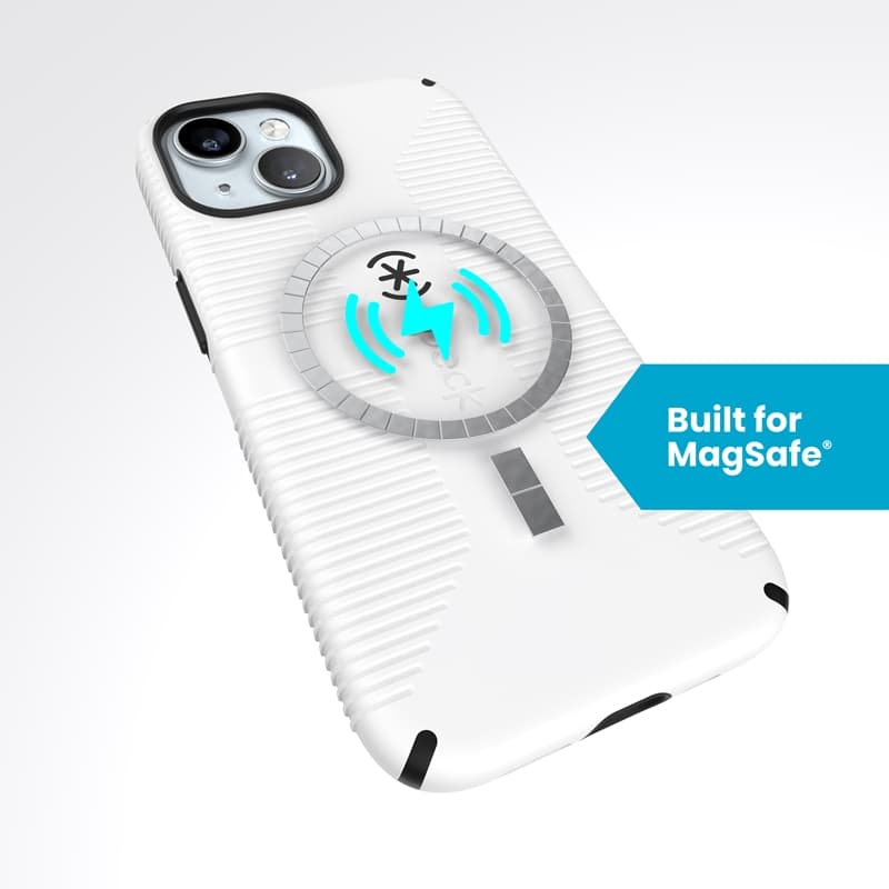 Speck Candyshell Grip MagSafe - iPhone 17e / 16e / 15 / 14 / 13 Case (White / Black) 4
