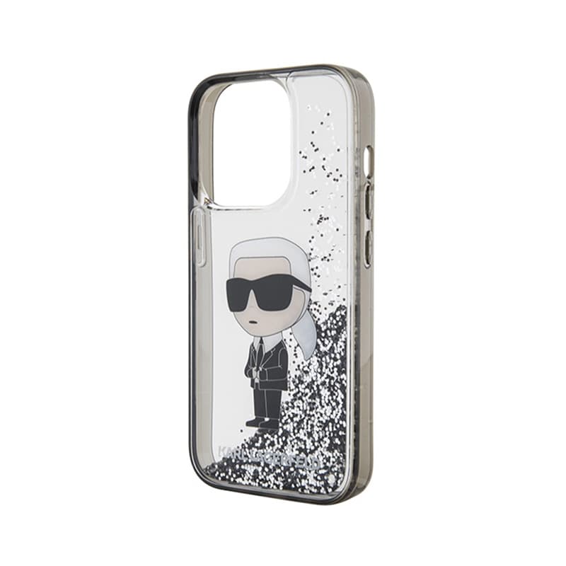 Karl Lagerfeld Liquid Glitter Ikonik - iPhone 15 Pro Case (Transparent) 6