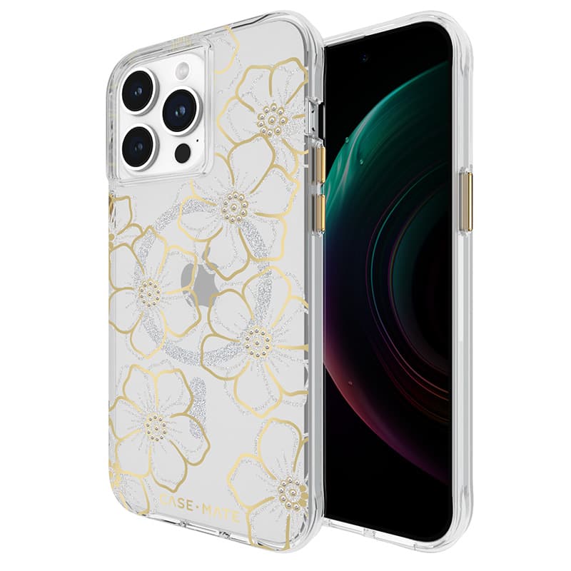 Case-Mate Floral Gems MagSafe - iPhone 15 Pro Max Case (Gold) 5