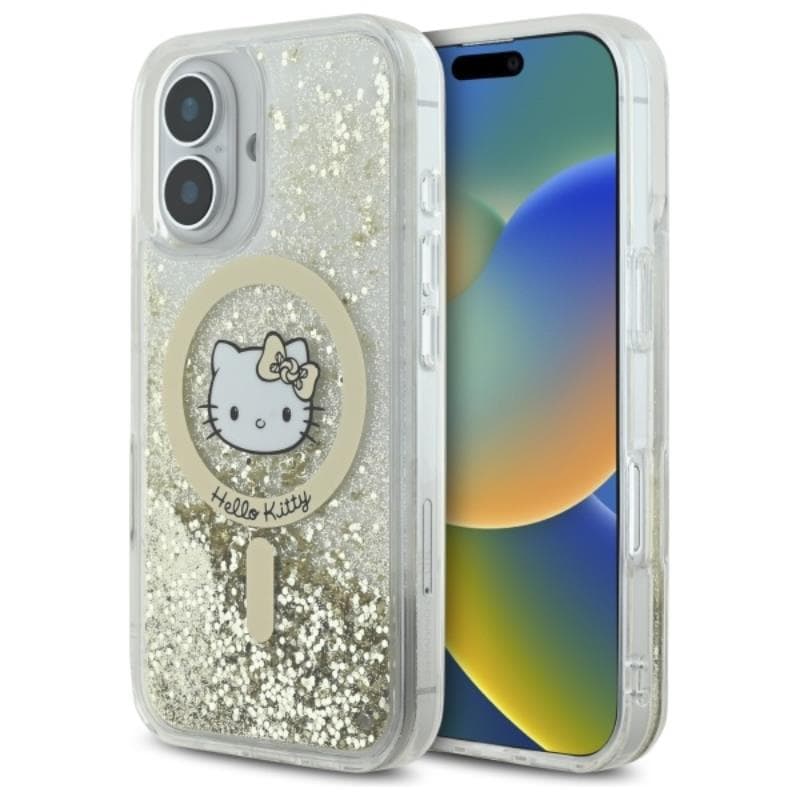 Hello Kitty Liquid Glitter Fever MagSafe - Case for iPhone 16 (white/gold) 1