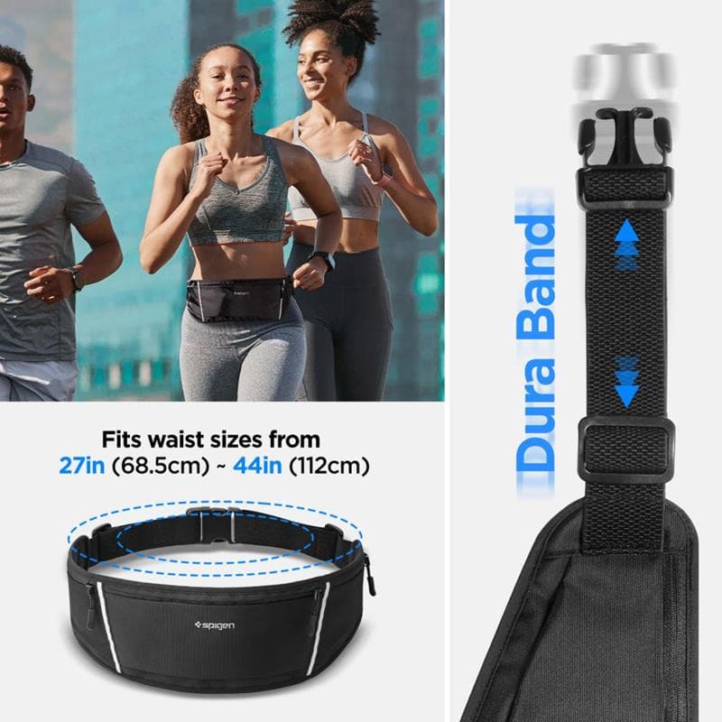 Spigen A710 Dynamic Shield Waist Bag - Sports Waist Bag / Belt Bag for Smartphone up to 6.9" (Black) 8
