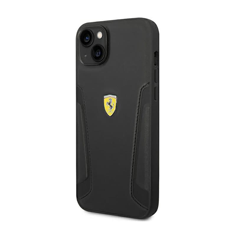 Ferrari Leather Stamp Sides - Case for iPhone 14 Plus (Black) 2