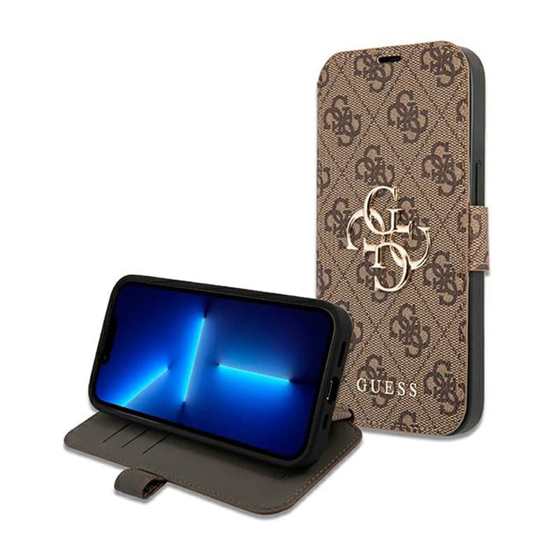 Guess Booktype 4G Big Metal Logo - Case for iPhone 13 Pro (Brown) 7