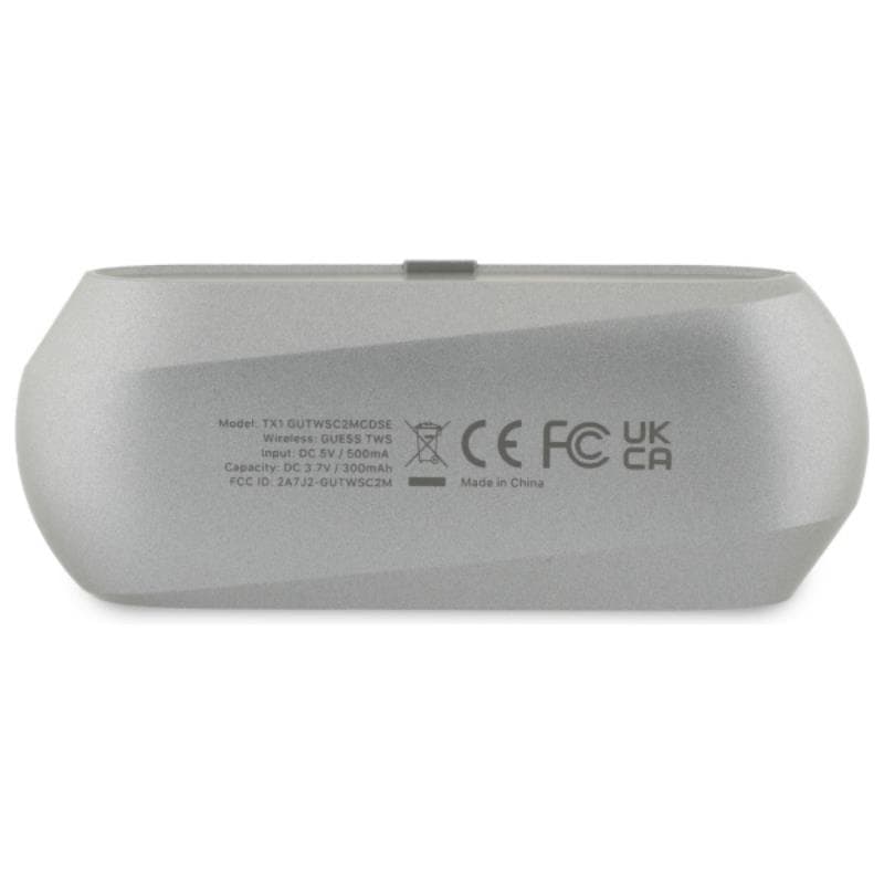 Guess Elongated Metallic Printed Logo - Bluetooth TWS Earbuds + Charging Case (Gray) 5
