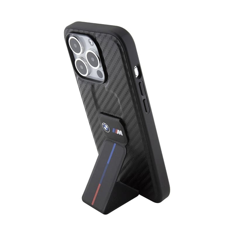 BMW Grip Stand Smooth & Carbon - Case for iPhone 15 Pro (Black) 2