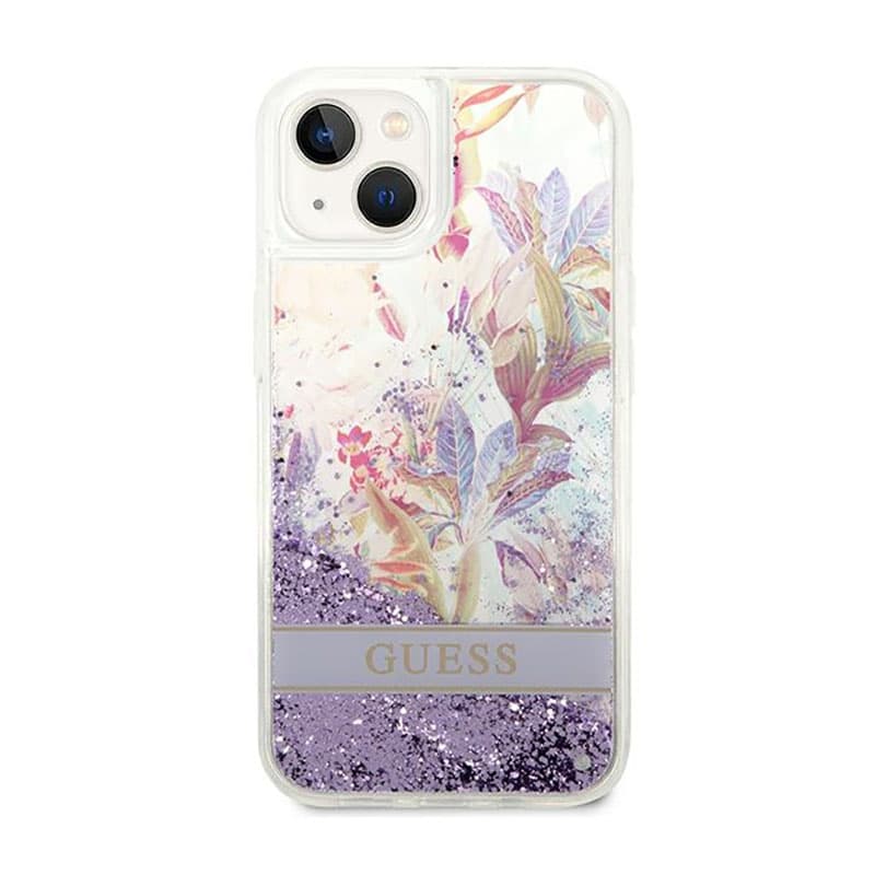 Guess Liquid Glitter Flower - Case for iPhone 14 Plus (Purple) 3