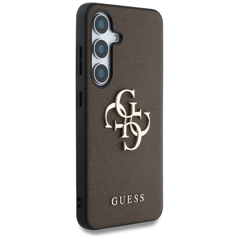 Guess Grained Big 4G Logo Small Classic Logo - Case for Samsung Galaxy S25+ (brown) 4
