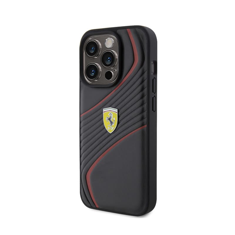Ferrari Twist Metal Logo - Case for iPhone 15 Pro (Black) 2