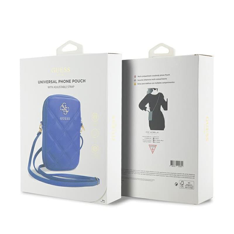 Guess Zip Quilted 4G - Phone bag (blue) 5