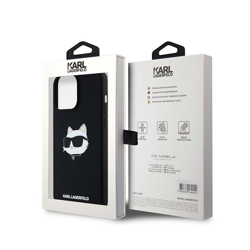 Karl Lagerfeld Silicone Choupette Head MagSafe - iPhone 15 Pro Case (Black) 8