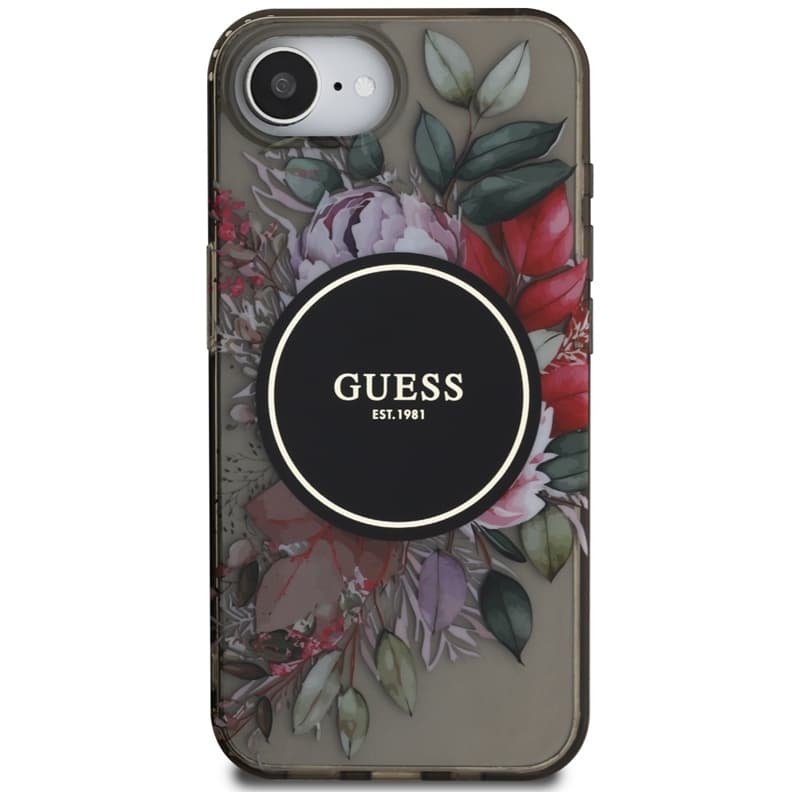 Guess IML Flowers MagSafe - Case for iPhone 16e (black) 3