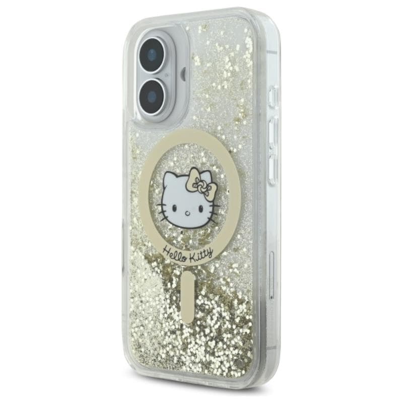 Hello Kitty Liquid Glitter Fever MagSafe - Case for iPhone 16 (white/gold) 2