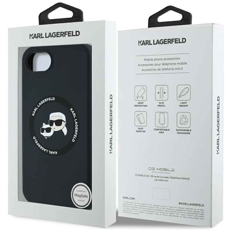 Karl Lagerfeld Silicone Karl & Choupette Heads MagSafe - Case for iPhone 16e (black) 8