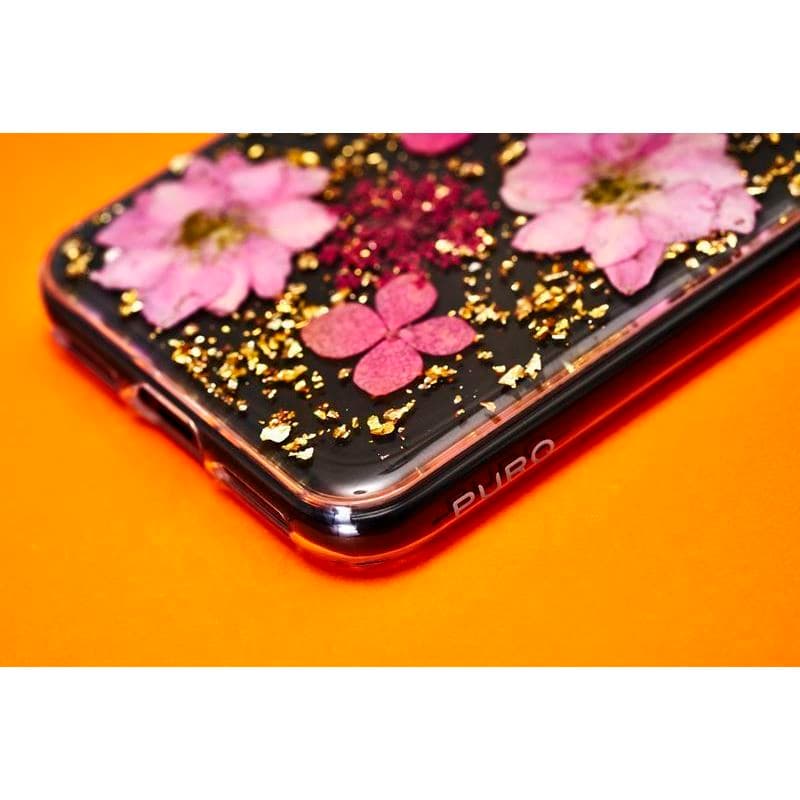 PURO Glam Hippie Chic Cover - Case for iPhone XR (real green flower petals) 5