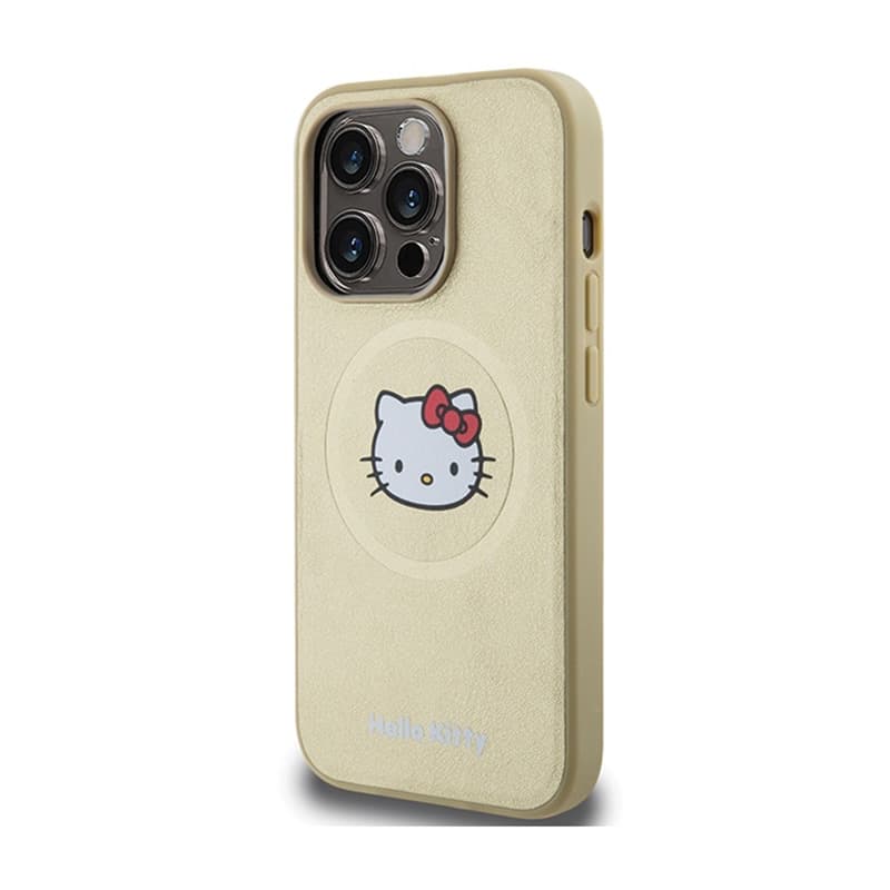 Hello Kitty Leather Kitty Head MagSafe - Case for iPhone 15 Pro (Gold) 2