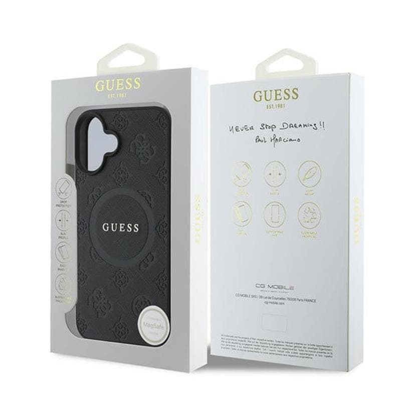 Guess Saffiano Peony Classic Logo MagSafe - Case iPhone 16 Plus (black) 7