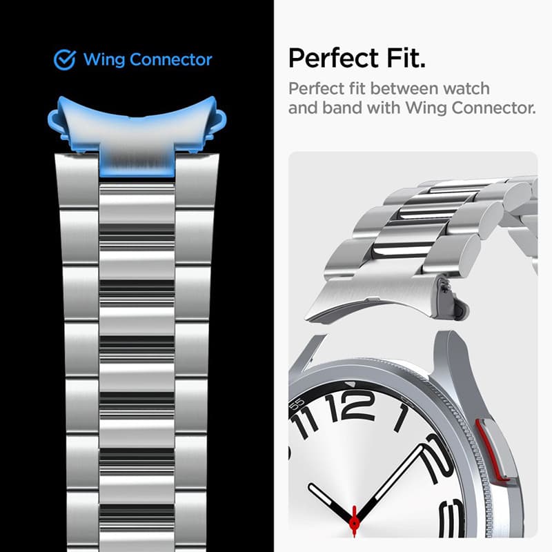 Spigen Modern Fit Band - Bracelet for Samsung Galaxy Watch 6 Classic 47 mm (Silver) 6