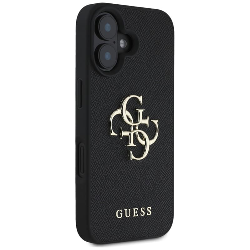 Guess Grained Big 4G Logo Small Classic Logo - Case for iPhone 16 (black) 4