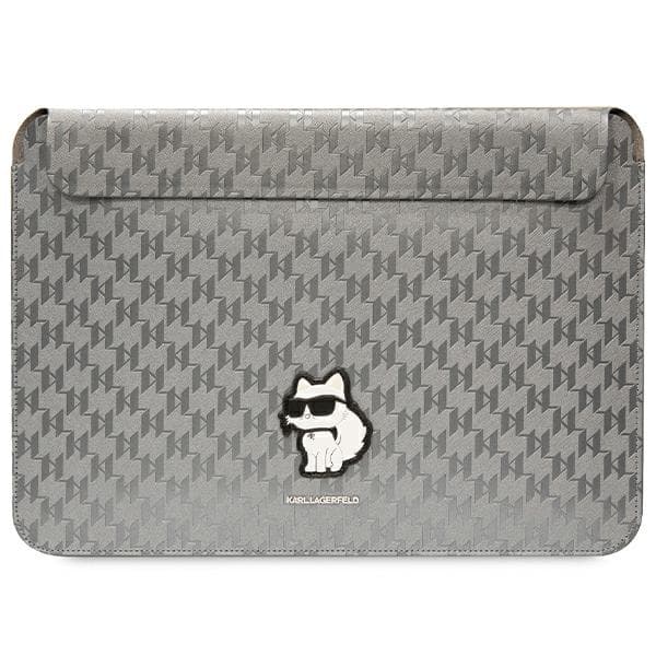 Karl Lagerfeld NFT Saffiano Monogram Ikonik Choupette Sleeve - 14" Notebook Case (Silver) 1
