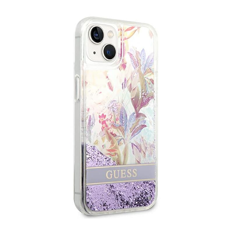 Guess Liquid Glitter Flower - Case for iPhone 14 Plus (Purple) 4