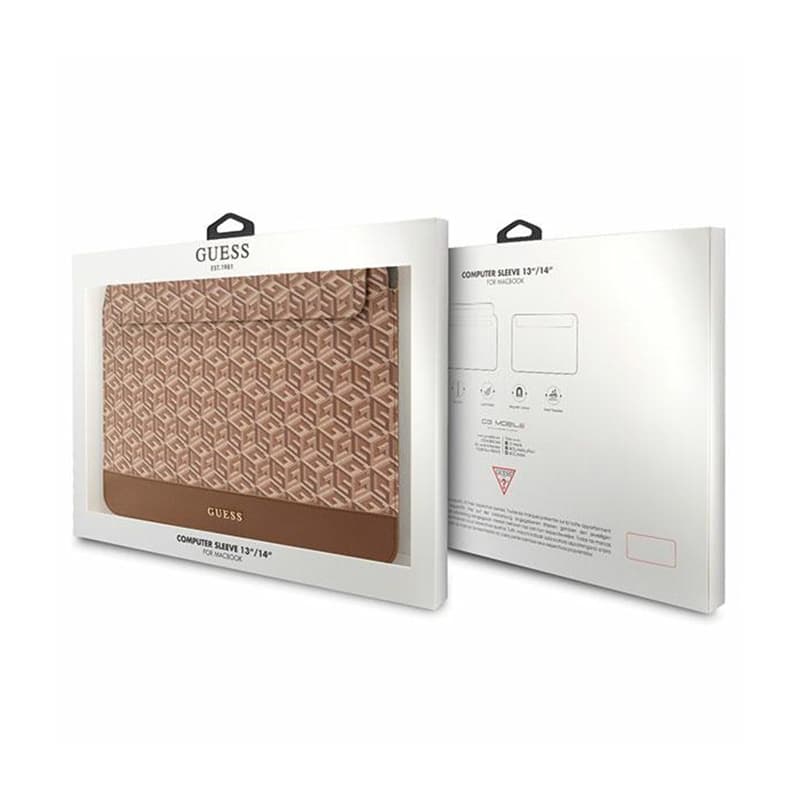 Guess GCube Stripes Computer Sleeve - 14" Notebook Case (Brown) 4
