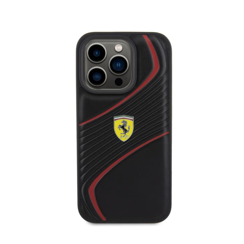 Ferrari Twist Metal Logo - Case for iPhone 15 Pro (Black) 3