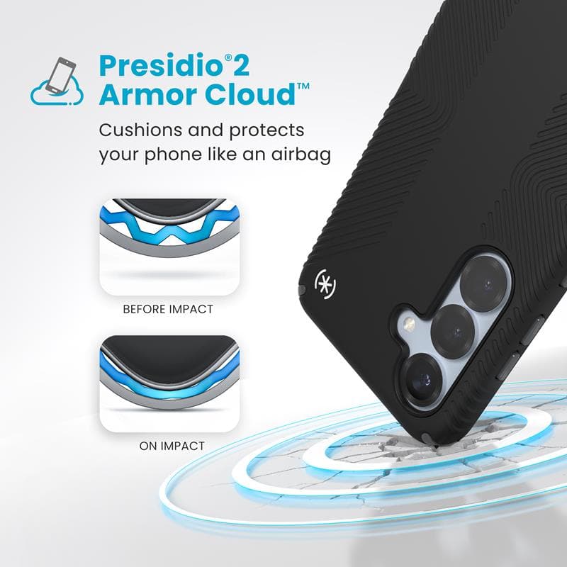 Speck Presidio2 Grip - Samsung Galaxy S25 / S24 Case (Black/Slate Gray/White) 3