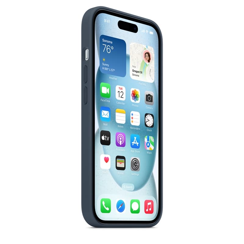 Apple Silicone Case – Silicone Case with MagSafe for iPhone 15 (Storm Blue) 7