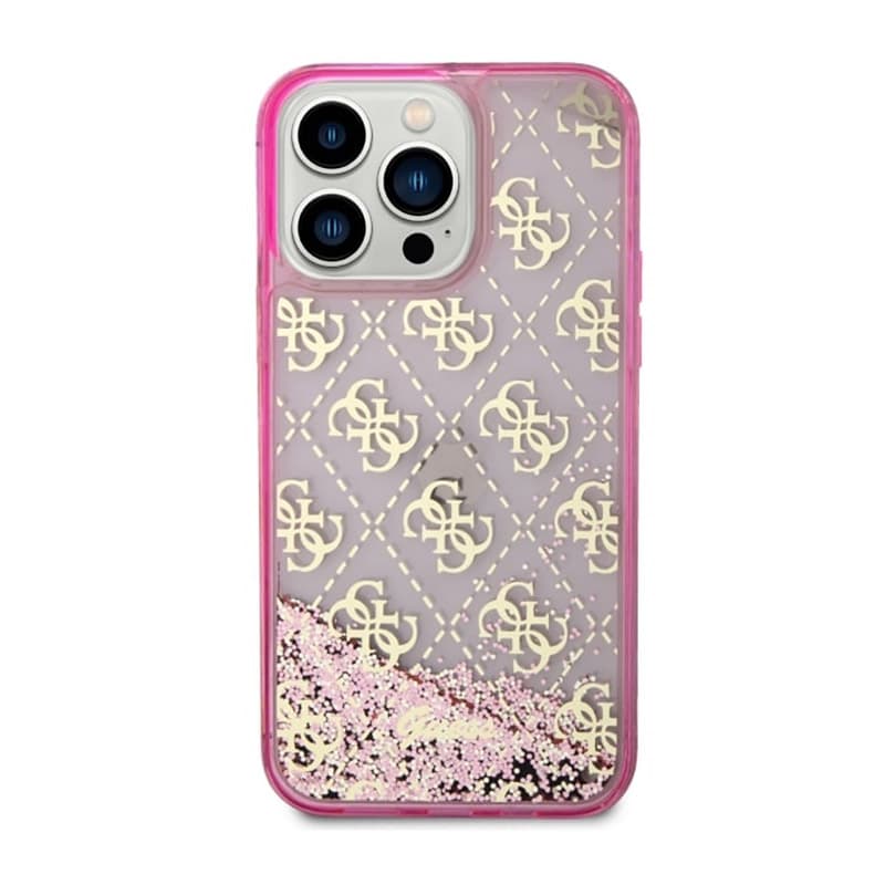 Guess Liquid Glitter Transculent 4G - Case for iPhone 14 Pro Max (Pink) 3